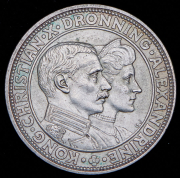 2 кроны 1923 "Серебряная свадьба Кристиана Х и Александры" (Дания)