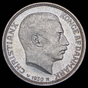 2 кроны 1930 "60 лет со дня рождения Короля Кристиана X" (Дания)