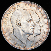 25 крон 1970 "25 лет освобождению Норвегии" (Норвегия)