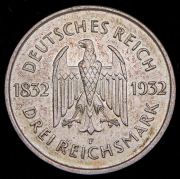 3 марки 1932 "100-летие смерти Гёте" (Германия) F
