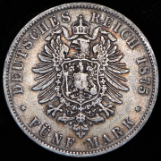 5 марок 1875 (Вюртемберг) F