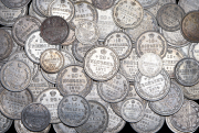 Набор из 100 сер. монет 5, 10, 15 и 20 копеек 1867-1915