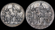 Набор из 2 сер. монет 2 и 3 марки 1913 "100-летие победы над Наполеоном" (Пруссия)