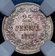 Набор из 2 сер  монет 25 и 50 пенни 1916-1917 (Финляндия) (в слабах)