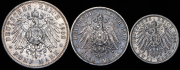 Набор из 3 сер. монет 2, 3 и 5 марок 1902-1908 (Пруссия)