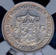 1/2 гульдена 1930 (Нидерланды) (в слабе)