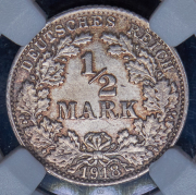 1/2 марки 1918 (Германия) (в слабе) F