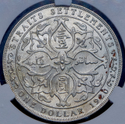 1 доллар 1920 (Стрейтс Сетлментс) (в слабе)