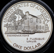 1 доллар 1990 "100 лет со дня рождения Эйзенхауэра" (США) P