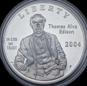 1 доллар 2004 "125 лет лампочке Эдисона" (США) P
