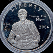 1 доллар 2004 "125 лет лампочке Эдисона" (США)