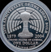 1 доллар 2004 "125 лет лампочке Эдисона" (США)