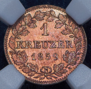 1 крейцер 1859 (Бавария) (в слабе)