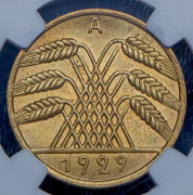 10 пфеннигов 1929 (Германия) (в слабе) А