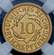 10 пфеннигов 1929 (Германия) (в слабе) А