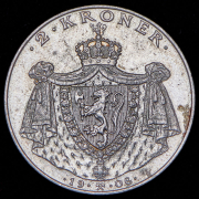 2 кроны 1906 "Первая годовщина независимости Норвегии" (Норвегия)