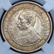 2 кроны 1906 "Смерть Кристиана IX и вступление на престол Фредерика VIII" (Дания) (в слабе)