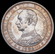 2 кроны 1906 "Смерть Кристиана IX и вступление на престол Фредерика VIII" (Дания)