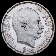 2 кроны 1912 "Смерть Фредерика VIII и вступление на престол Кристиана X" (Дания)