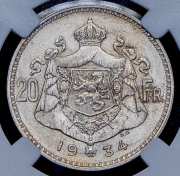 20 франков 1934 (Бельгия) (в слабе)