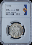20 франков 1935 (Бельгия) (в слабе)