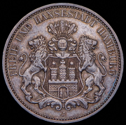 3 марки 1909 (Гамбург) J