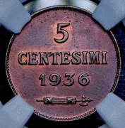 5 чентезимо 1936 (Сан-Марино) (в слабе) R