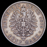 5 марок 1875 (Бавария) D
