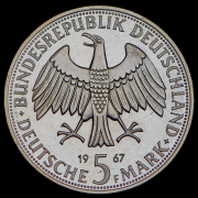 5 марок 1967 "200 лет со дня рождения Вильгельма и Александра фон Гумбольдтов" (Германия) F