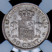 50 сентимо 1904 (Испания) (в слабе)