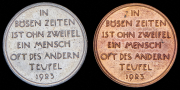 Набор из 2 медалей 1923 "Гиперинфляция. В плохие времена" (Германия)