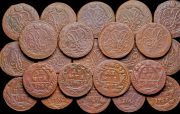 Набор из 23 медных монет Деньга и Копейка 1748-1761