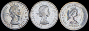Набор из 3 сер. монет 1 доллар 1958-1977 (Канада)