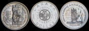 Набор из 3 сер. монет 1 доллар 1958-1977 (Канада)
