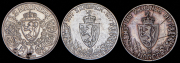 Набор из 3 сер. монет 2 кроны 1914-1917 (Норвегия)