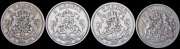 Набор из 4 сер. монет 2 кроны 1876-1906 (Швеция)