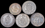 Набор из 5 сер. монет 1914-1938 (страны мира)