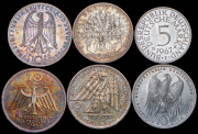 Набор из 6 сер. монет 1967-1996 (ФРГ, Франция)