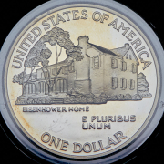 1 доллар 1990 "100 лет со дня рождения Эйзенхауэра" (США) P
