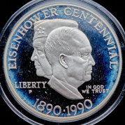 1 доллар 1990 "100 лет со дня рождения Эйзенхауэра" (США)