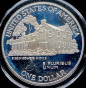 1 доллар 1990 "100 лет со дня рождения Эйзенхауэра" (США)