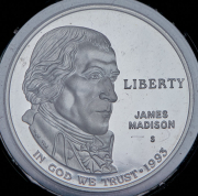 1 доллар 1993 "Билль о правах. Джеймс Мэдисон" (США) S