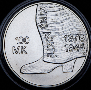 100 марок 2001 "125 лет со дня рождения Айно Акте" (Финляндия)