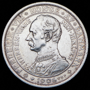 2 кроны 1906 "Смерть Кристиана IX и вступление на престол Фредерика VIII" (Дания)
