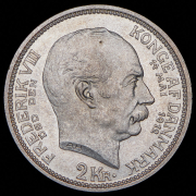 2 кроны 1912 "Смерть Фредерика VIII и вступление на престол Кристиана X" (Дания)