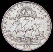 2 кроны 1938 "300 лет поселению Делавэр" (Швеция)