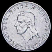 2 марки 1934 "175 лет со дня рождения Фридриха Шиллера" (Германия) F