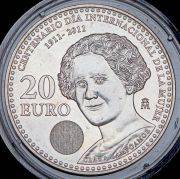 20 евро 2011 "100 лет Международному женскому дню" (Испания)