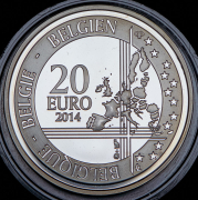 20 евро 2014 "25 лет падению Берлинской стены" (Бельгия)