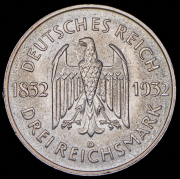 3 марки 1932 "100-летие смерти Гёте" (Германия) D